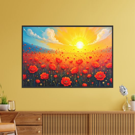 Toile Champ de fleurs par jour clair (Insitu(Salon))