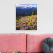 Toile Champ de lupine, Mt Olympus et nuages à (Insitu(Salon))