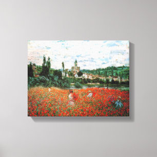 Toile Champ de Monet des pavots rouges