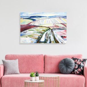 Toile Champ de neige hivernal expressionniste de Munch
