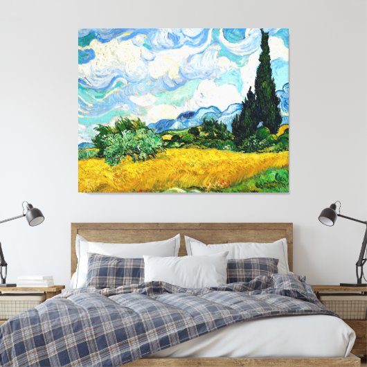 Toile Champ de roues avec cyprès (Insitu(Chambre))