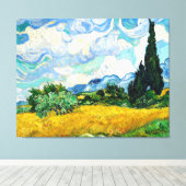 Toile Champ de roues avec cyprès (Insitu (Plancher de Bois))