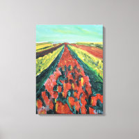 Champ de tulipes vibrant en perspective