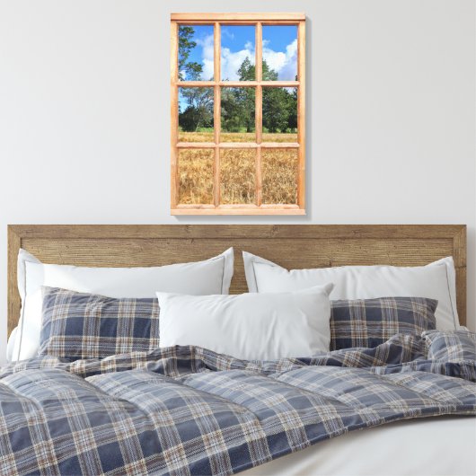Toile Champ d'orge dorée 3D Fenêtre d'effet Afficher l'i (Insitu(Chambre))