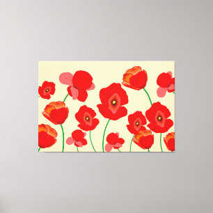 Toile Champ Red Poppy