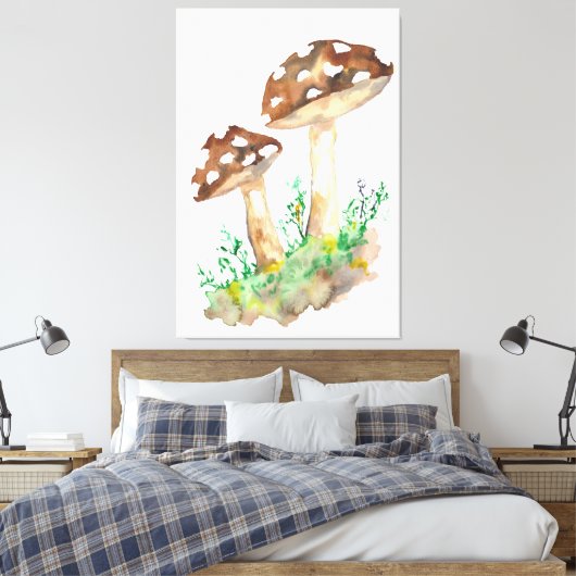 Toile Champignon Brown Aquarelle (Insitu(Chambre))