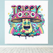 Toile Champignon Tripant Heureux (Insitu (Plancher de Bois))