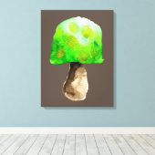Toile Champignon vert aquarelle champignons mignons (Insitu (Plancher de Bois))