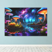 Toile Champignons Aliens bioluminescents sur une planète (Insitu (Plancher de Bois))