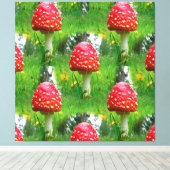 Toile Champignons Amanite tue-mouches (Insitu (Plancher de Bois))