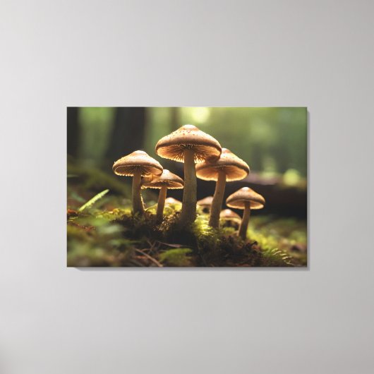 Toile Champignons en pleine forêt (Recto)