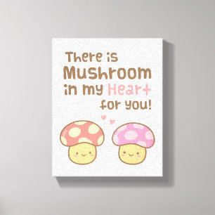 Toile Champignons mignons dans mon coeur pour vous amour