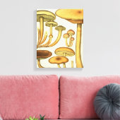 Toile Champignons vintages Brown Vert Art français Impri (Insitu(Salon))