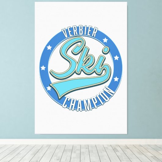 Toile Champion de ski de Verbier (Insitu (Plancher de Bois))