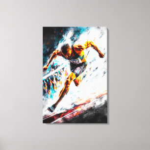 Toile Champion de Sprint - Art Sportif Dynamique Athléti