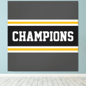 Toile CHAMPIONS Gray Jaune Blancs Blancs (Insitu (Plancher de Bois))