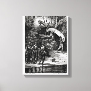 Toile Champlain explorant la région sauvage canadienne