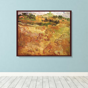 Toile Champs de blé avec Auvers de Vincent van Gogh