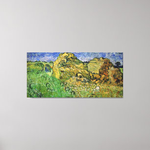 Toile Champs de blé avec piles, Vincent van Gogh. Fin i