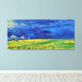 Toile Champs de blé sous ciel nuageux Van Gogh (Insitu (Plancher de Bois))