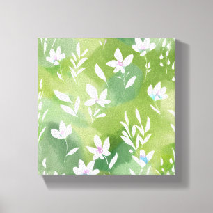 Toile Champs de fleurs blanches Élégante florale print