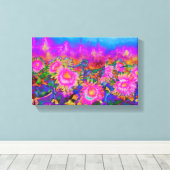 Toile Champs de tournesol - rose (Insitu (Plancher de Bois))