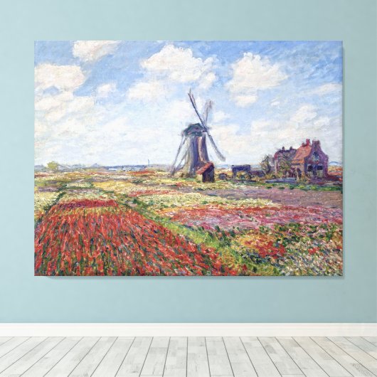 Toile Champs de Tulip, par Claude Monet (Insitu (Plancher de Bois))