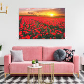 Toile Champs de tulipes au coucher du soleil dans la Pay (Insitu(Salon))