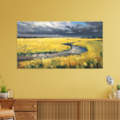 Toile Champs dorés et ciel nuageux (Insitu(Salon))