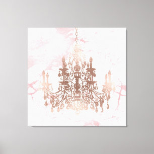 Toile Chandelier PixDezines Rose Gold Marble 40x40