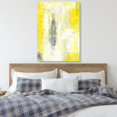 Toile 'Changement d'esprit' Art Abstrait gris et jaune (Insitu(Chambre))