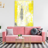 Toile 'Changement d'esprit' Art Abstrait gris et jaune (Insitu(Salon))