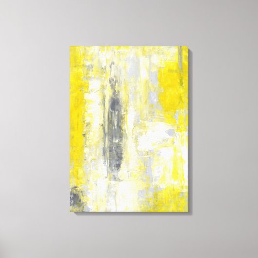 Toile 'Changement d'esprit' Art Abstrait gris et jaune (Recto)