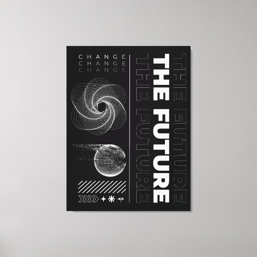 Toile Changer la typographie abstraite du futur (Recto)