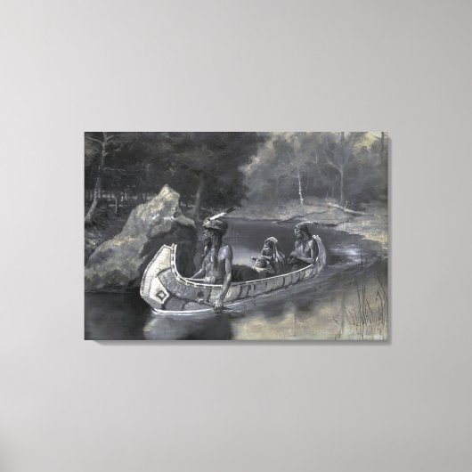 Toile Chanson de Hiawatha : Native Indian Warrior & Love (Recto)