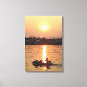 Toile Chao Phraya River Sunset ... Ayutthaya, Thaïlande