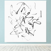 Toile Chaos à l'encre – Abstraction de ligne expressive (Insitu (Plancher de Bois))