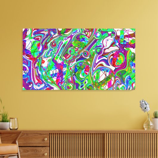Toile Chaos Abstrait Art coloré (Insitu(Salon))