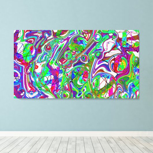 Toile Chaos Abstrait Art coloré (Insitu (Plancher de Bois))