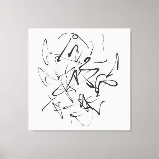 Toile Chaos en encre - Expressive Line Abstraction (Recto)