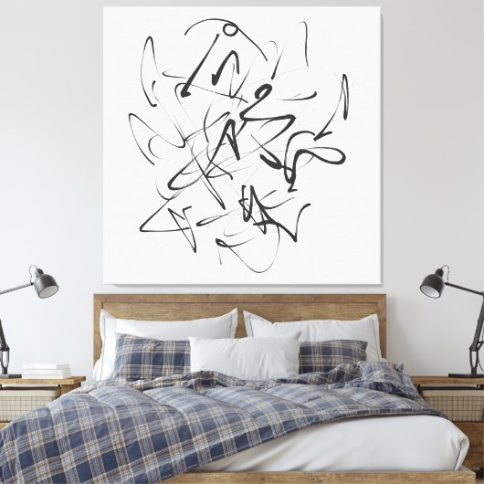 Toile Chaos en encre - Expressive Line Abstraction (Insitu(Chambre))