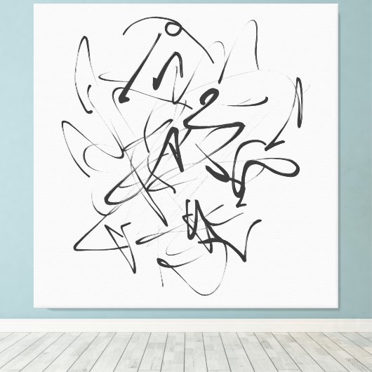 Toile Chaos en encre - Expressive Line Abstraction (Insitu (Plancher de Bois))