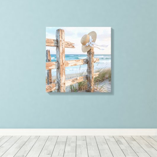 Toile Chapeau de soleil de plage dans la brise océanique (Insitu (Plancher de Bois))