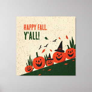Toile Chapeau de sorcière citrouille mignon Happy Fall Y