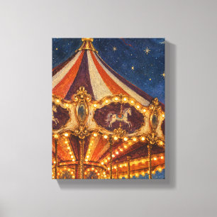 Toile Chapiteau de carrousel sous la lumière des étoiles