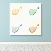 Toile Chapitres du Coran de quatre Quuls quadriptych (Insitu (Plancher de Bois))