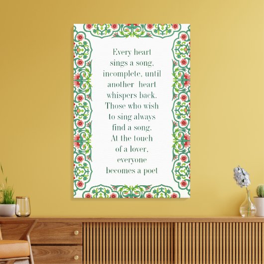 Toile Chaque coeur chante une chanson incomplète citatio (Insitu(Salon))