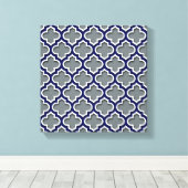 Toile Charcoal Gray Navy White Moroccan Quatrefoil #5DS (Insitu (Plancher de Bois))