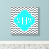 Toile Charcoal Tn Chevron Brt Aqua Quatrefoil 3 Monogram (Insitu (Plancher de Bois))