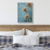 Toile Chardon Doré Bleu Canard Texture Élégance (Insitu(Chambre))